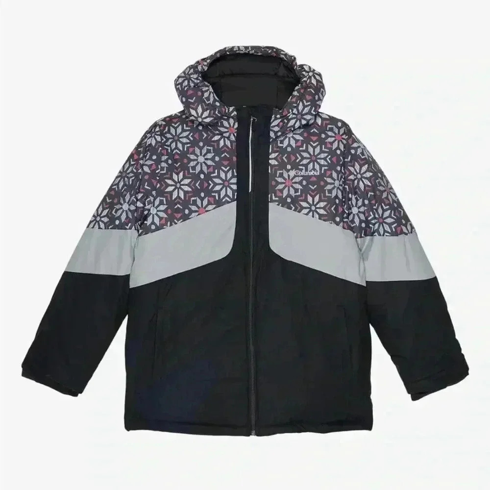 NWT Columbia Kids Youth Horizon Ride Jacket Black/Black Paperflakes Youth Sz L